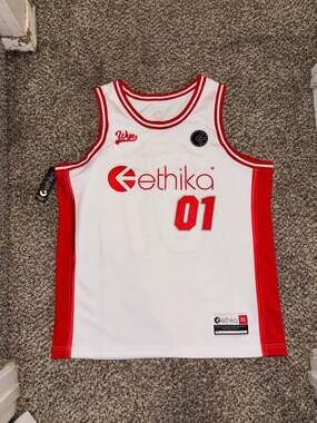 Ethika Wye Basketball Jersey White Red Size XL